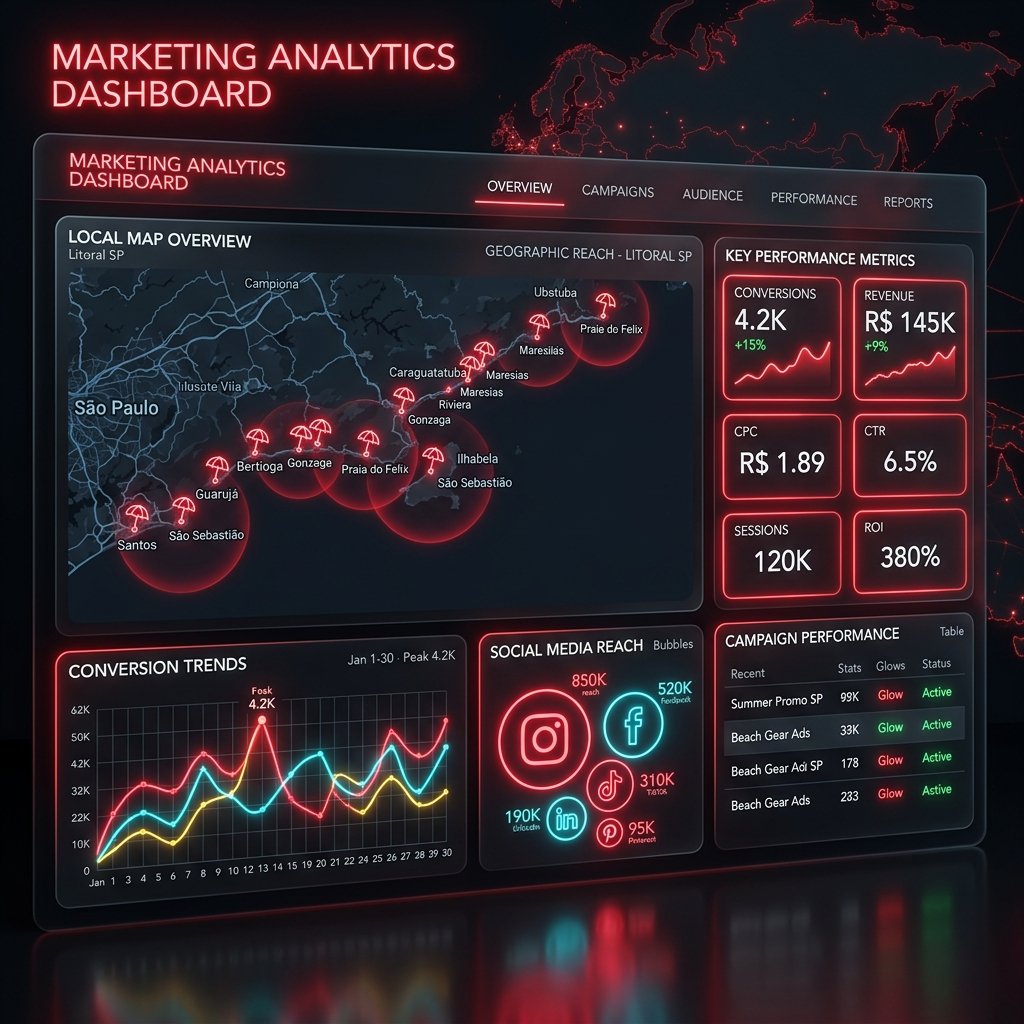 Marketing Digital no Litoral SP - Estratégias e Análise de Tráfego